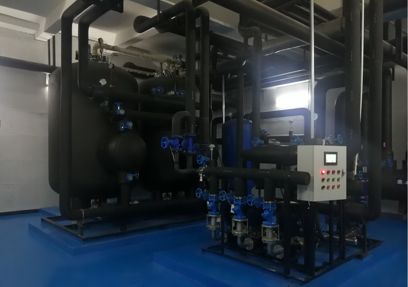 中國人民財產保險股份有限公司湖南省分公司中央空調改造  容積式換熱機組安裝現場